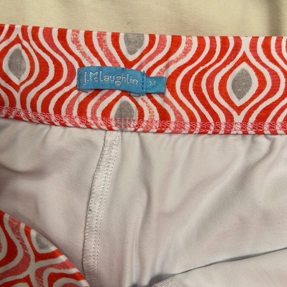 J McLaughlin Catalina cloth mod pink grey print skort skirt medium - Picture 4 of 5